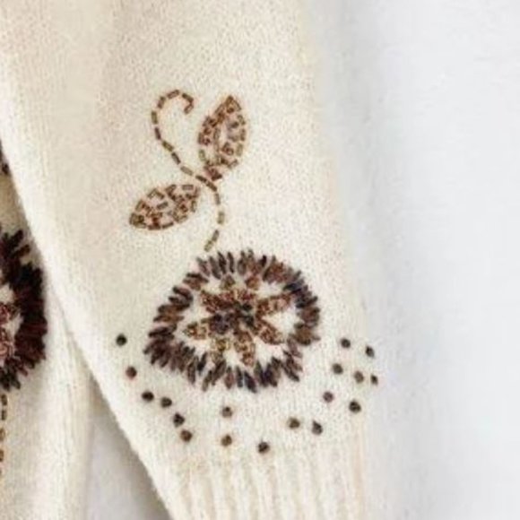 NEW! Anthropologie Field Flower Beaded Sweater. Gorgeous! - Picture 5 of 6